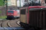 Hauptbahnromantik (Mittelrheintal). 155 093-8 mit Gemischtwarenladen begegnet RB 15530 mit ...