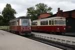 Harzer Schmalspurbahnen Zugkreuzung in Gernrode.187 016 wartet auf seine Weiterfahrt nach Quedlinburg,und 187 013 f�hrt weiter nach Alexisbad.11.06.09.