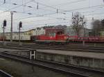 Die 2068 023 am 02.02.2008 bei Rangierarbeiten in Salzburg Hbf. ...