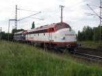 2 Nohab s von STRABAG durchfahren am 10.06. 09 den Bahnhof Lehrte ...