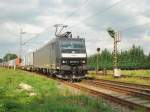 BR 185 557-6 MRCE geht am 16.6.09 mit einem Containerzug ...