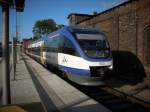 ostseelandverkehr-gmbh-ola OLA-Triebwagen 0003 war nach nur f�r einen Tag auf Strecke nach Lauterbach Mole �berwegs.Am Abend vom 16.Juni 2009 stand der Triebwagen in Bergen/R�gen.