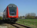 Ein Dosto Sonderzug unterwegs auf der Rottalbahn am 20.04.2008 (Pfarrkirchen) ...