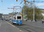 Strasenbahn Zurich VBZ - Oldtimer Be 4/4 1350 auf Extrafahrt in der Stadt Z�rich am 26.04.2009