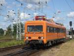 708 324-9(Oberleitung-Revisionstriebwagen)beim Rangieren im Rostocker Hbf.Aufgenommen am 20.06.09  ...