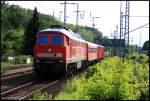 DB 232 568-6 mit dem Hilfszug aus Seddin unterwegs nach ...