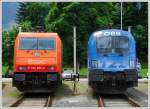 Linea 186 909 neben der Feuerwehr Lok 1116 250, am ...
