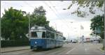 Strasenbahn Zurich Mirage 1684 der Linie 8 beim B�rkliplatz. (24.06.2009)