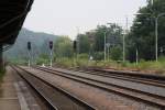 Signalgruppe im Bahnhof Aue am 03.06.09.  ...