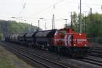 HGK DE 83 mit Kohlezug in K�ln West am 11.04.2009 ...