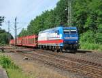 br-185-private 185 513 TXL (RostockPort) am 17.6.2009 mit einem leeren Kfz Zug in Eystrup auf dem Weg Richtung Hannover