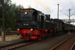 94 1538 setzt ihren Sonderzug am 20.06.09 im Bahnhof Sonneberg ...