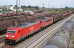 185 268-0 mit 155 195-1 bei abstellen von gemischten G�terwagen ...