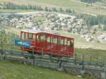 Samedan/Engadin.Wagen Nr.2 der MMB befindet sich hier auf der Talfahrt.25.06.09 ...