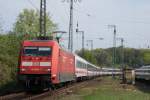 BR 101 mit Zugen 101 008-1 mit einem EC bei der Durchfahrt durch K�ln West am 11.04.2009