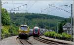 BR 3000 Zugbegegnung vor dramatischer Kulisse am 22.06.09 in Drauffelt. (Jeanny)