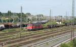 BR 155 155 158-7 beim abstellen von G�terwagen in den Seelzer Rbf.