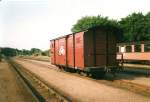 Rugensche Baderbahn - Rasender Roland Fahrradwagen im Juni 1998 abgestellt in Putbus.