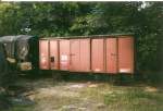 Rugensche Baderbahn - Rasender Roland Zweiachsiger gedeckter G�terwagen im Juni 1998 in Putbus.