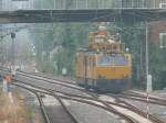 BR 711 Hier wird die Oberleitung an der Ausfahrt vom Bhf Aachen repariert. Ein Thalys hatte diese bei der Ausfahrt abgerissen und so die Verbindung zwischen Deutschland und Belgien w�hrend fast 5 Stunden lahmgelegt. Aufgenommen am 28/06/2009.