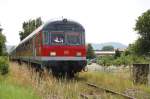 Ein original Silberling-Steuerwagen mit Faltbalg, welcher zur besseren Bel�ftung ge�ffnet ...