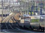 Der Thalys nimmt einen Anlauf, um die Steigung (plan inclin�) ...
