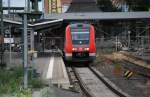 Grauer Betriebsalltag auf der Main-Weser-Bahn. Bei der Einfahrt in den ...