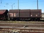Ein Shimnns-G�terwagen abgestellt in Bergen/R�gen.Nicht zu �bersehen an der Seitenwand ...