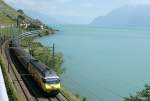 Die Bise(Ostwind)f�rbte den Lac L�man t�rkisgr�n. Das veranlasste mich zu ...