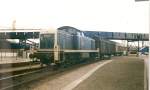 BR 291 Die Blaue 291 040 rangierte im Juli 1998 im F�hrhafen Mukran.