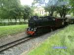 BR 99 99 323 ist am 29.Juni 2009 mit ihrem Personenzug am Kilometer 0,1 auf Bergfahrt in Bad Doberan.