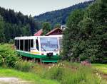 VT43 als VBG83115 in Zwota, 6.7.09. (Gru� an den Tf!) ...