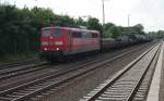 151 126-0 am 04.07.2009 bei der Durchfahrt des Wunstorfer Bahnhofes ...