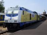 Metronom Eisenbahngesellschaft mbH 246 007 in Cuxhaven mit ihrem ME nach Hamburg HBF am 04.07.2009
