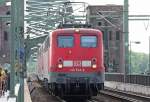 BR 140 mit Zugen Ein Lokzug 140 554-8 ,BR 151 & 140 680-0 �berqueren die K�lner S�dbr�cke am 04.07.2009