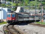 re-4-4-ii-re-420 SBB - Re 4/4 11199 vor Schnellzug aus St.Gallen nach Chur bei der einfahrt in den Bahnhof von Sargans am 07.05.2009