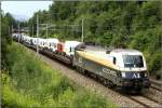 1x16-werbeloks Werbetaurus 1116 280 A1 f�hrt mit Autozug 46722 von Tarvisio nach Hohenau.
Zeltweg 02.07.2009