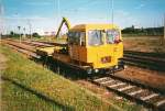 skl-schwerlastkleinwagen Ein Skl im Juli 1999 in Mukran neben dem Normalspurstellwerk.Im Hindergrund die Einsatzstelle Mukran.