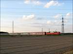 BR 181 mit Zugen 181 214 mit EN 409 nach Budapest.Am 13.06.09 in Lampertheim.