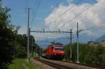 re-460-mit-zugen Re 460 096 mit InterRegio am 29.06.2009 bei St. Maurice