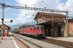 re-6-6-re-620 Re 6/6 11667 und Re 4/4 mit einem Kesselwagenzug am 29.06.2009 in Bex