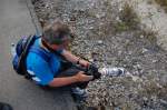 Stimmungsbilder Stefan beim betrachten der eben gemachten Bilder. Rivaz am 29.06.2009