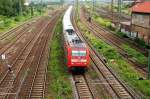 BR 101 mit Zugen 101 104 zieht am 04.07.09 den IC 2145 zum Hbf Halle(S), fotografiert am Rbf.