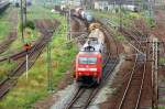 BR 152 152 148 zieht am 04.07.09 einen gemischten G�terzug aus den Rbf Halle(S) Richtung Berlin/Hannover.