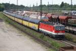Auslandische Loks Hab ich Dich..1144 251 der �BB kurz vor der Einfahrt in den Seelzer Rbf.am 07.07.2009 mit geschlossenen Autotransportwagen