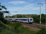 Auf der Nordbahn zwischen Wien Leopoldau und Wien S�ssenbrunn begegnen ...