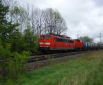 Hier ein Vorspannbetrieb von einer 151 die bei Str�menden Regen ...