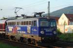 1042 520-5 Eisenbahn Kurier in tiefstehender Sonne im Lokportrait. (Auerbach, ...