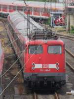 110 398 steht mit einer RE-Verst�rkergarnitur abgestellt in Siegen (11. ...