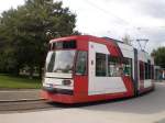 RNV-Stra�enbahn aus Ludwigshafen an der Wendeschleife in MA-Feudenheim auf der ...